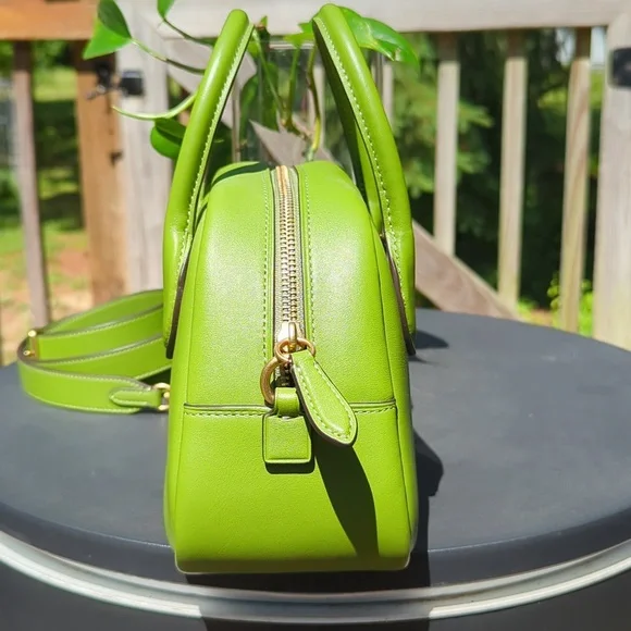 Coach Borough Satchel Dark Lime Green HTF! - Picture 4 of 11